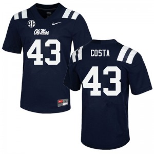 Men Caden Costa Navy Ole Miss College Football #43 Jersey 678132-843