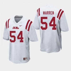 Men Caleb Warren White Ole Miss Rebels College Football #54 Jersey 984674-468