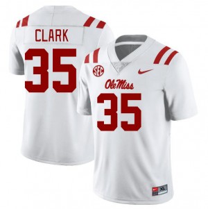 Men Cam Clark White Ole Miss College Football #35 Jersey 898328-612