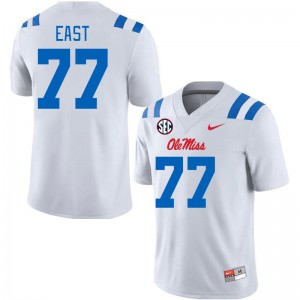 Men Cam East White University of Mississippi 2024 New College Football #77 Jersey 217936-974
