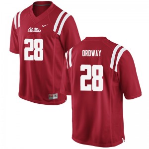 Men Cam Ordway Red Ole Miss College Football #28 Jersey 345021-585