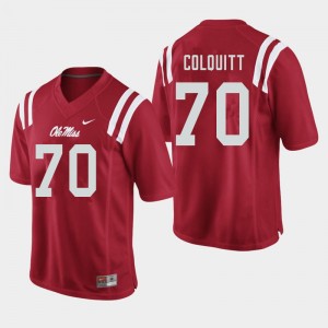 Men Carter Colquitt Red Ole Miss College Football #70 Jersey 240441-231