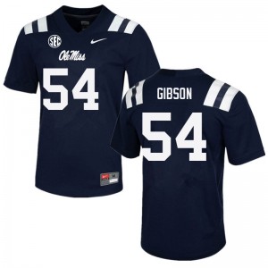 Men Carter Gibson Navy University of Mississippi College Football #54 Jersey 792827-725
