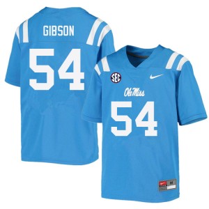 Men Carter Gibson Powder Blue Ole Miss College Football #54 Jersey 548771-768