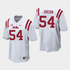 Men Carter Gibson White University of Mississippi College Football #54 Jersey 340384-308