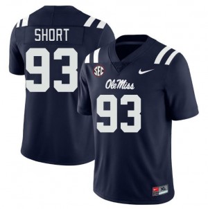 Men Carter Short Navy Ole Miss College Football #93 Jersey 218274-790