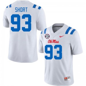 Men Carter Short White Ole Miss Rebels 2024 New College Football #93 Jersey 549866-284