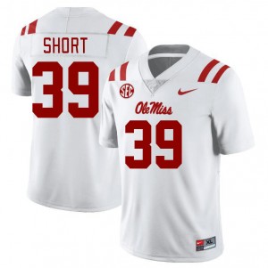 Men Carter Short White Ole Miss College Football #39 Jersey 164003-466