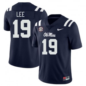 Men Cayden Lee Navy Ole Miss Rebels College Football #19 Jersey 741828-471
