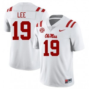 Men Cayden Lee White Ole Miss Rebels College Football #19 Jersey 943145-390