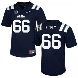 Men Cedrick Nicely Navy Ole Miss College Football #66 Jersey 626248-842