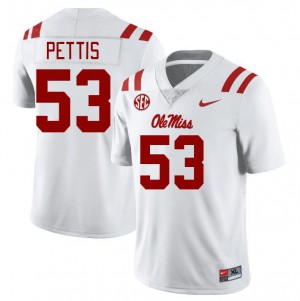 Men Cephas Pettis White Rebels College Football #53 Jersey 192155-143