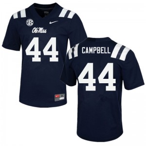 Men Chance Campbell Navy University of Mississippi College Football #44 Jersey 794179-244