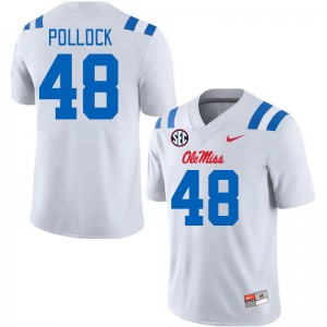 Men Charlie Pollock White Ole Miss 2024 New College Football #48 Jersey 753113-699