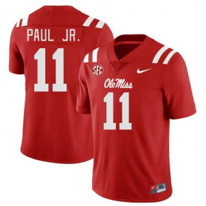 Men Chris Paul Jr. Red Ole Miss Rebels College Football #11 Jersey 527404-800