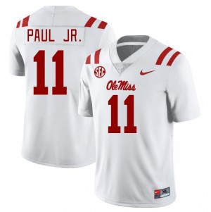 Men Chris Paul Jr. White Ole Miss Rebels College Football #11 Jersey 185638-119