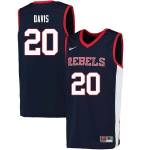 Men D.C. Davis Navy University of Mississippi College Basketball #20 Jersey 253301-531