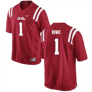 Men D.D. Bowie Red Ole Miss Rebels College Football #1 Jersey 903344-302