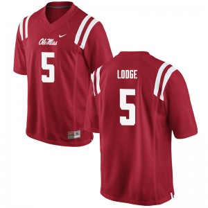 Men DaMarkus Lodge Red Ole Miss College Football #5 Jersey 720466-608