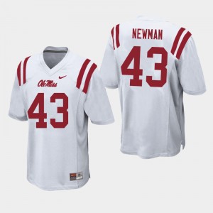 Men Daniel Newman White Ole Miss Rebels College Football #43 Jersey 269555-659
