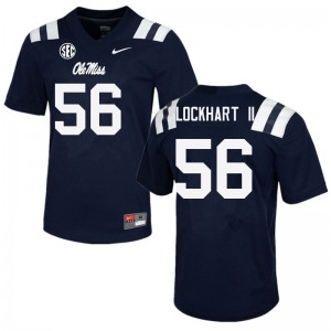Men Danny Lockhart II Navy Ole Miss Rebels College Football #56 Jersey 451664-972