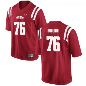 Men Daronte Bouldin Red Ole Miss College Football #76 Jersey 310946-229