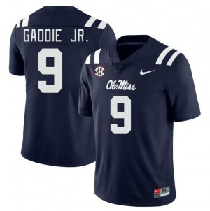 Men DeShawn Gaddie Jr. Navy Ole Miss College Football #9 Jersey 563345-578