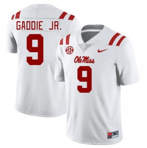 Men DeShawn Gaddie Jr. White Ole Miss Rebels College Football #9 Jersey 605694-465