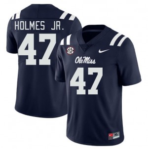 Men DeeJay Holmes Jr. Navy University of Mississippi College Football #47 Jersey 148540-358