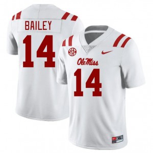 Men Deljay Bailey White Ole Miss College Football #14 Jersey 306824-958