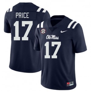 Men Devin Price Navy Ole Miss College Football #17 Jersey 889459-403