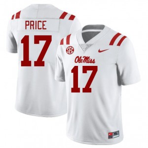 Men Devin Price White Ole Miss College Football #17 Jersey 915767-138