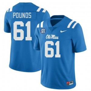 Men Diego Pounds Powder Blue Ole Miss College Football #61 Jersey 252894-135