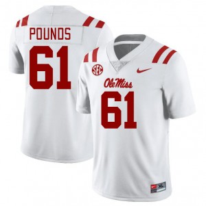 Men Diego Pounds White Ole Miss College Football #61 Jersey 833738-552