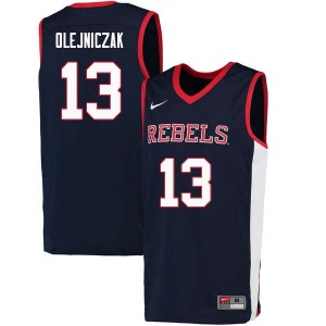 Men Dominik Olejniczak Navy Rebels College Basketball #13 Jersey 545226-828