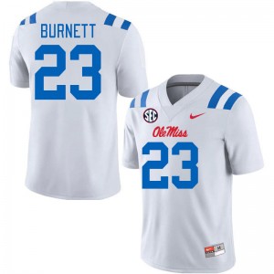 Men Drew Burnett White Ole Miss 2024 New College Football #23 Jersey 151084-624