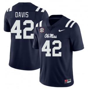 Men Dylan Davis Navy Rebels College Football #42 Jersey 827053-715