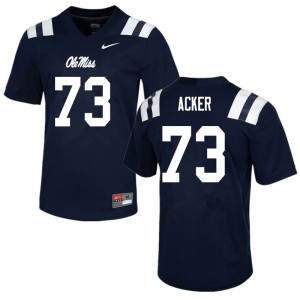 Men Eli Acker Navy University of Mississippi College Football #73 Jersey 805399-893