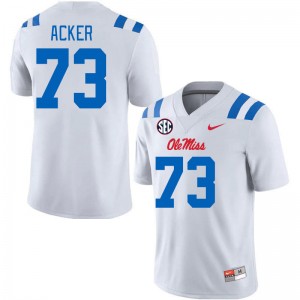 Men Eli Acker White Rebels 2024 New College Football #73 Jersey 230516-952