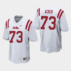 Men Eli Acker White Ole Miss College Football #73 Jersey 181250-427