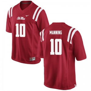 Men Eli Manning Red Ole Miss College Football #10 Jersey 537927-638