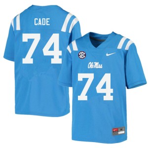 Men Erick Cade Powder Blue Rebels College Football #74 Jersey 738700-648