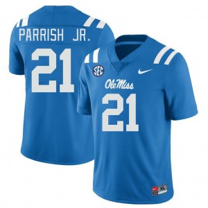 Men Henry Parrish Jr. Powder Blue Ole Miss College Football #21 Jersey 853593-280