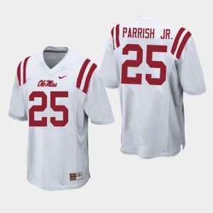Men Henry Parrish Jr. White Ole Miss College Football #25 Jersey 716375-957