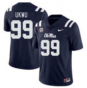 Men Isaac Ukwu Navy Ole Miss College Football #99 Jersey 388469-348