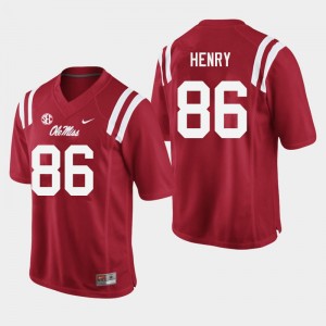 Men JJ Henry Red Ole Miss College Football #86 Jersey 115563-591