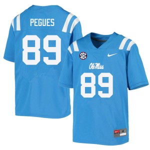 Men JJ Pegues Powder Blue Ole Miss College Football #89 Jersey 582276-892
