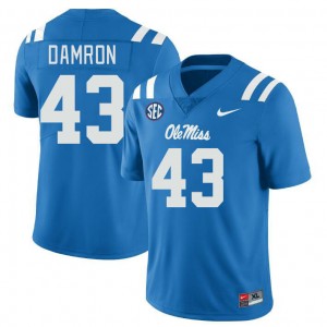 Men Jack Damron Powder Blue Ole Miss College Football #43 Jersey 412872-134