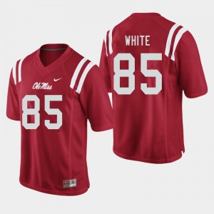 Men Jack White Red Ole Miss College Football #85 Jersey 828525-435