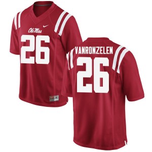 Men Jake VanRonzelen Red Ole Miss Rebels College Football #26 Jersey 208590-516